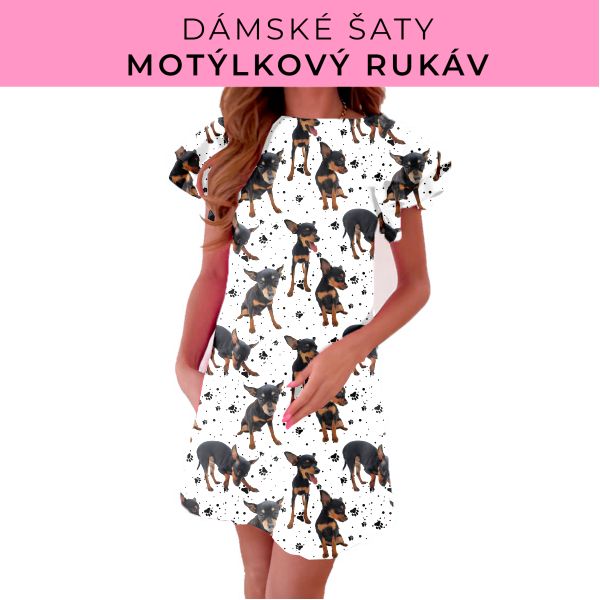 DÁMSKÝ střih - šaty s motýlkovým rukávem