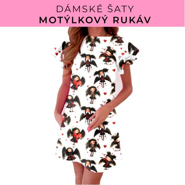 DÁMSKÝ střih - šaty s motýlkovým rukávem