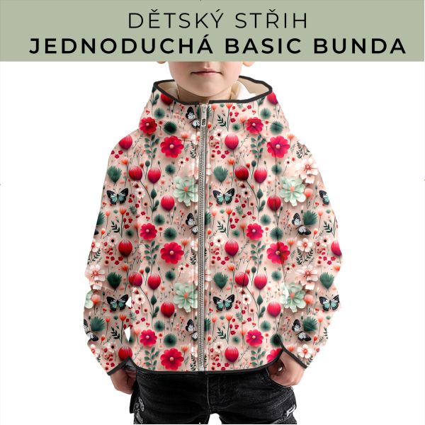 Dětský střih - jednoduchá dětská BASIC  bunda