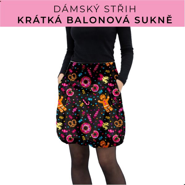 Dámský střih - balonová krátká sukně