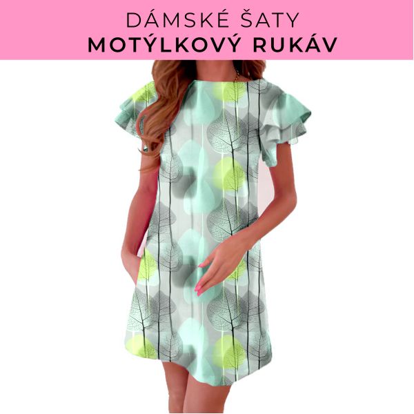 DÁMSKÝ střih - šaty s motýlkovým rukávem