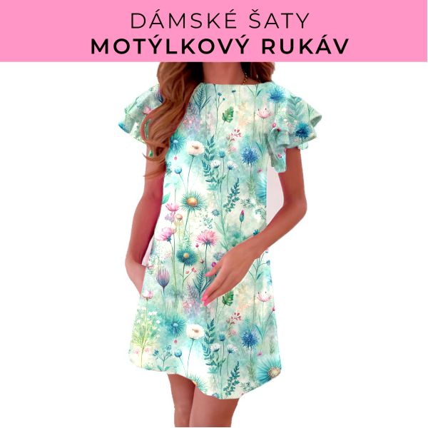 DÁMSKÝ střih - šaty s motýlkovým rukávem