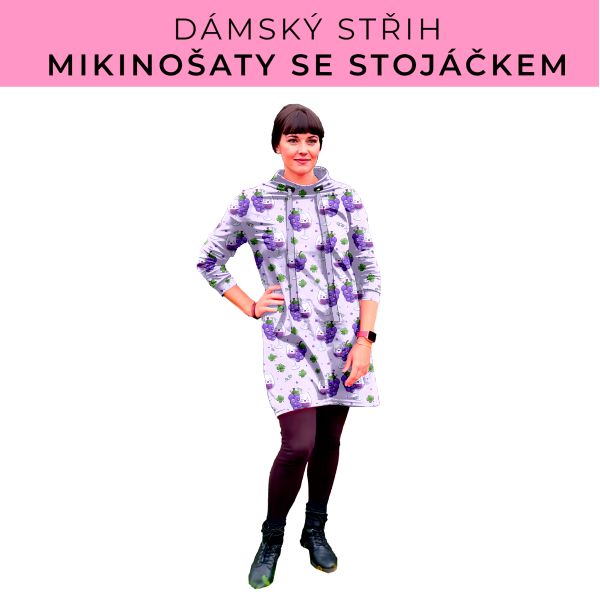 Dámský střih - mikinové šaty se stojáčkem