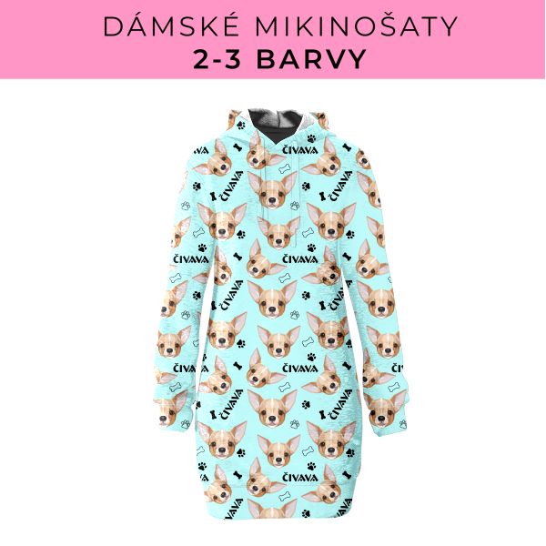 DÁMSKÝ střih - Mikinošaty 2-3 barvy