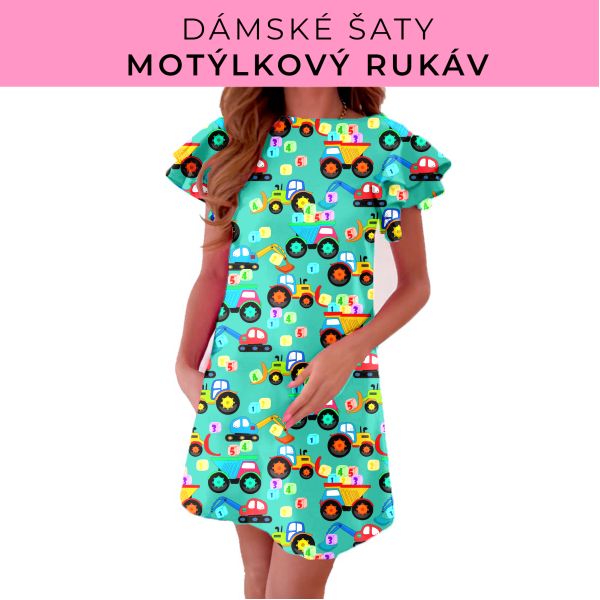 DÁMSKÝ střih - šaty s motýlkovým rukávem