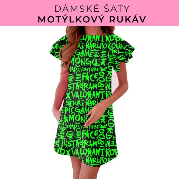 DÁMSKÝ střih - šaty s motýlkovým rukávem