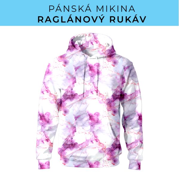 PÁNSKÝ střih - mikina raglan ZÁKLADNÍ s kapucí