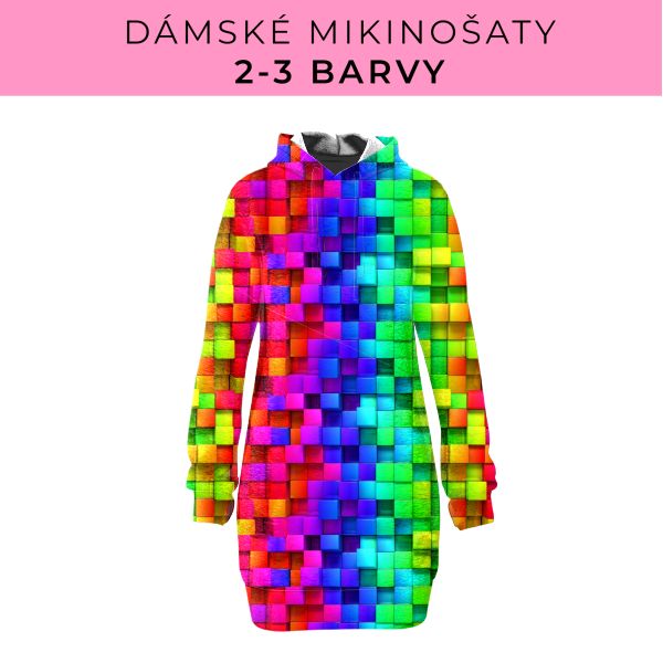 DÁMSKÝ střih - Mikinošaty 2-3 barvy