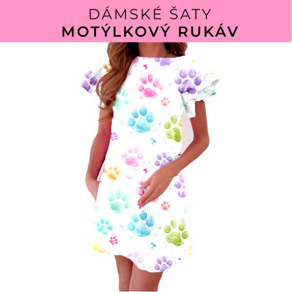 DÁMSKÝ střih - šaty s motýlkovým rukávem