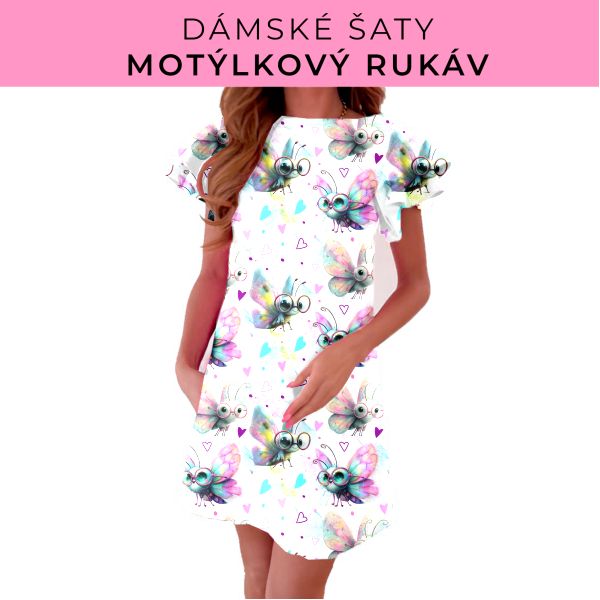 DÁMSKÝ střih - šaty s motýlkovým rukávem