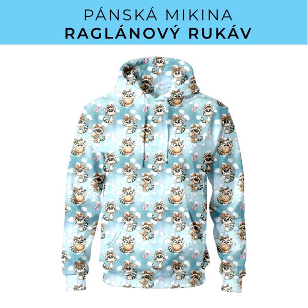 PÁNSKÝ střih - mikina raglan ZÁKLADNÍ s kapucí