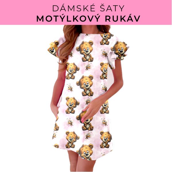 DÁMSKÝ střih - šaty s motýlkovým rukávem