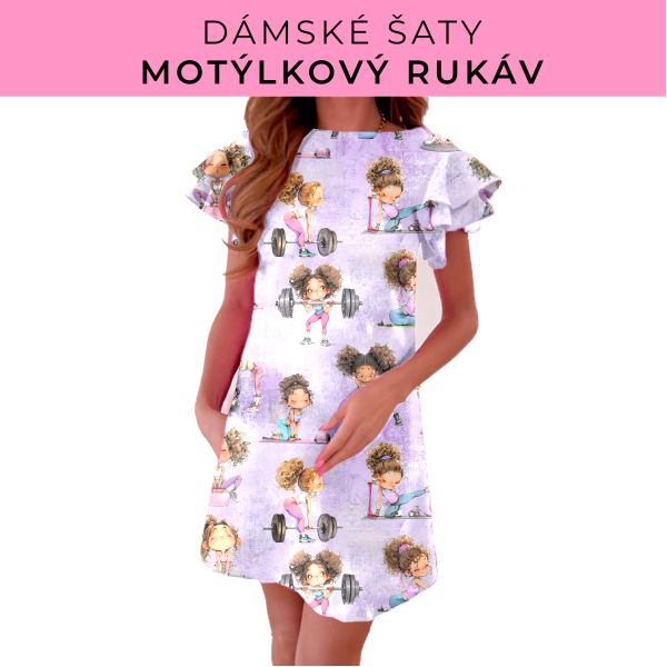 DÁMSKÝ střih - šaty s motýlkovým rukávem