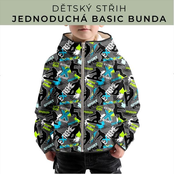 Dětský střih - jednoduchá dětská BASIC  bunda