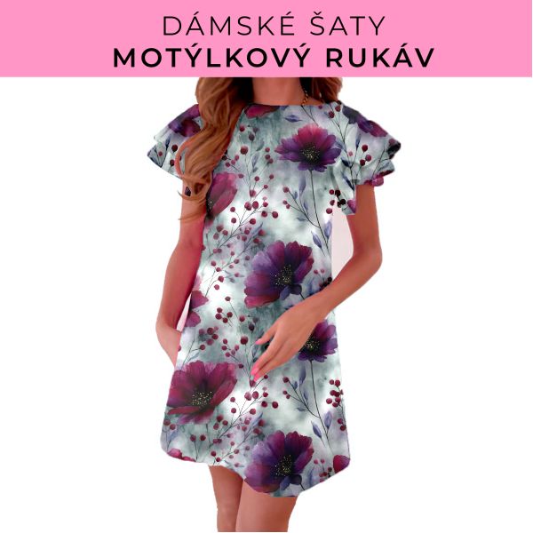 DÁMSKÝ střih - šaty s motýlkovým rukávem