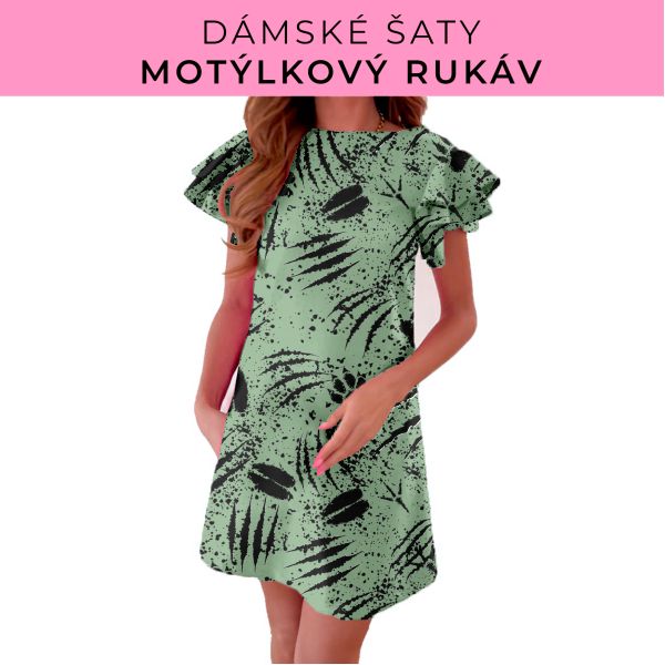 DÁMSKÝ střih - šaty s motýlkovým rukávem