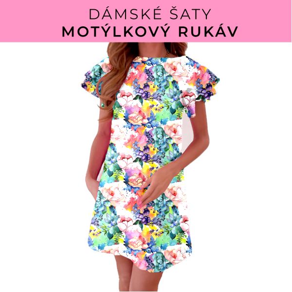 DÁMSKÝ střih - šaty s motýlkovým rukávem