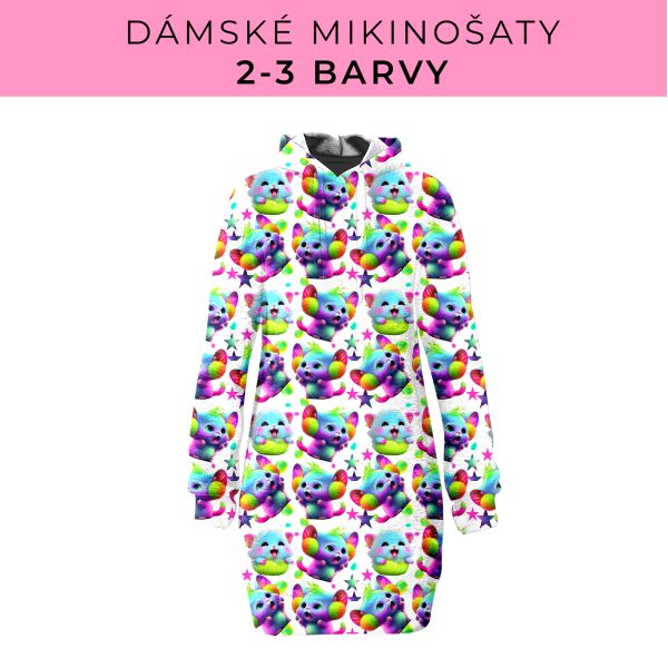 DÁMSKÝ střih - Mikinošaty 2-3 barvy