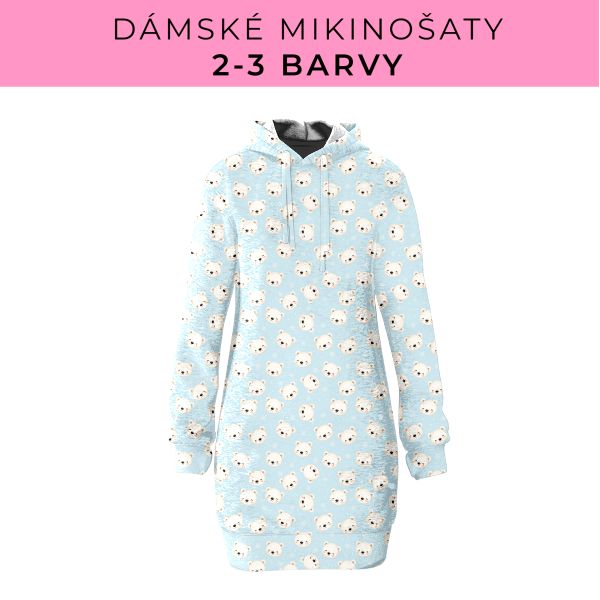 DÁMSKÝ střih - Mikinošaty 2-3 barvy