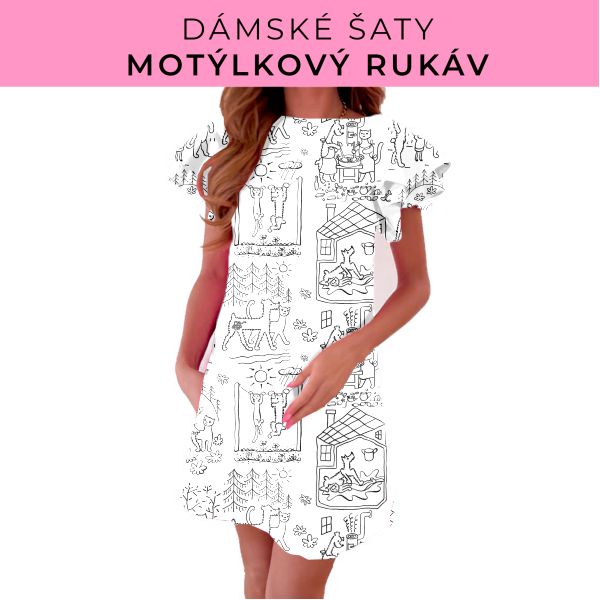 DÁMSKÝ střih - šaty s motýlkovým rukávem