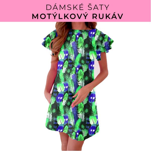 DÁMSKÝ střih - šaty s motýlkovým rukávem