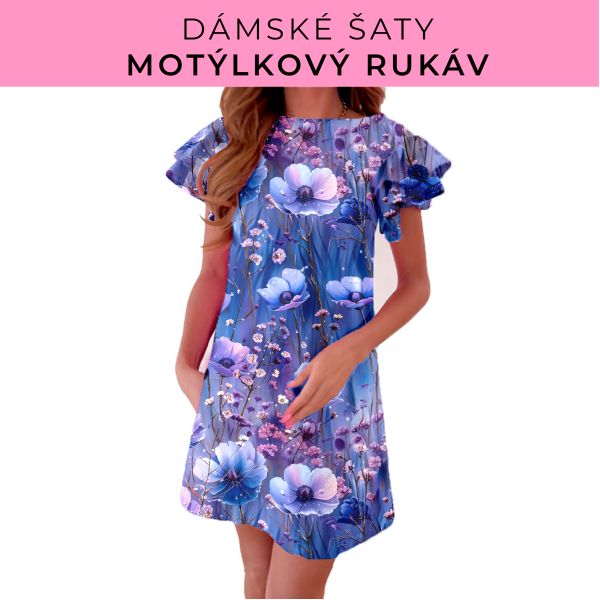 DÁMSKÝ střih - šaty s motýlkovým rukávem