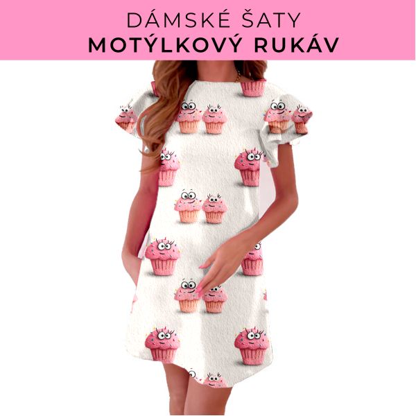 DÁMSKÝ střih - šaty s motýlkovým rukávem