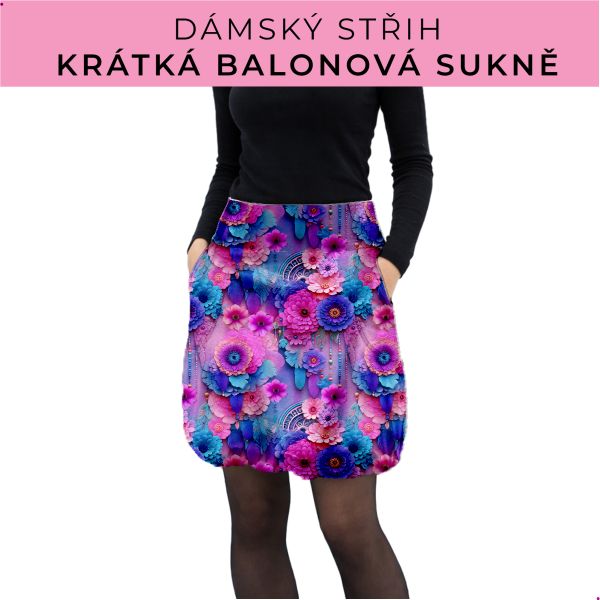 Dámský střih - balonová krátká sukně