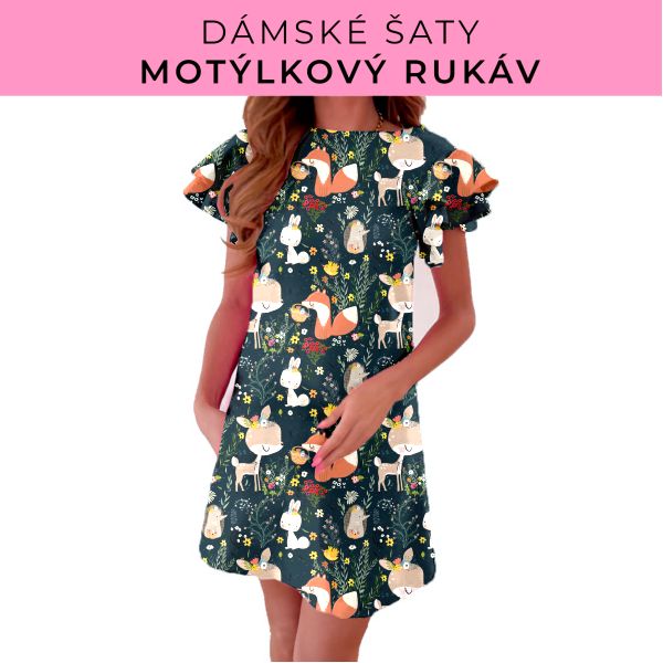 DÁMSKÝ střih - šaty s motýlkovým rukávem