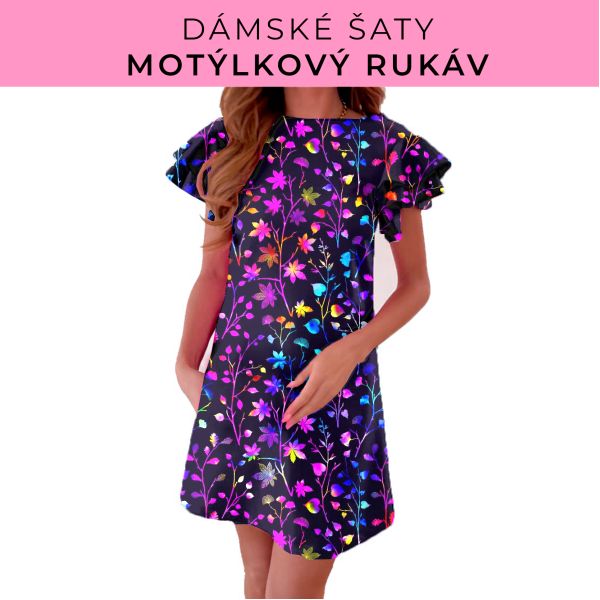 DÁMSKÝ střih - šaty s motýlkovým rukávem