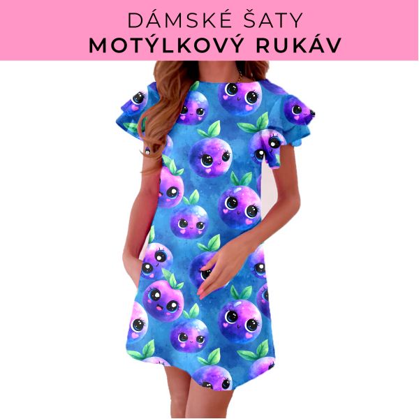 DÁMSKÝ střih - šaty s motýlkovým rukávem