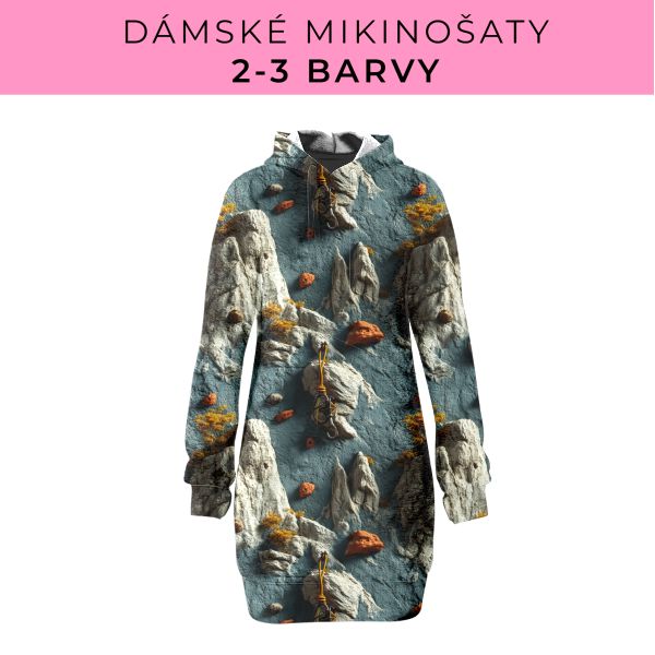 DÁMSKÝ střih - Mikinošaty 2-3 barvy