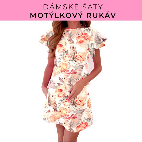 DÁMSKÝ střih - šaty s motýlkovým rukávem