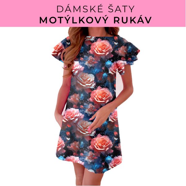 DÁMSKÝ střih - šaty s motýlkovým rukávem