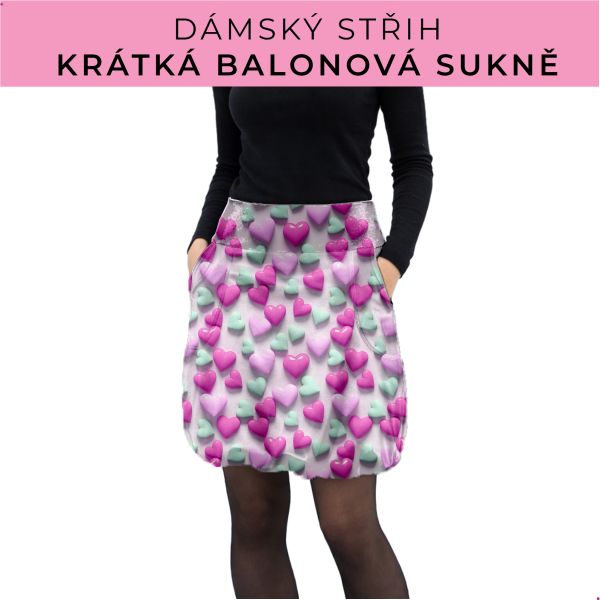 Dámský střih - balonová krátká sukně
