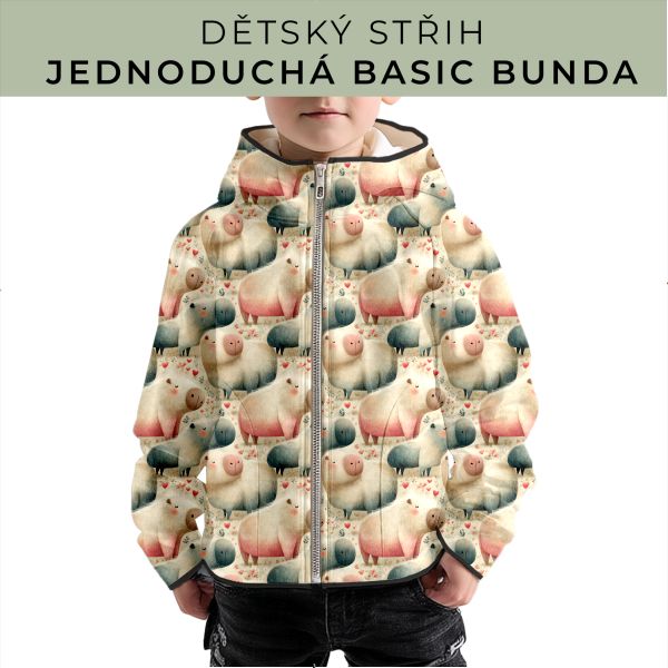 Dětský střih - jednoduchá dětská BASIC  bunda