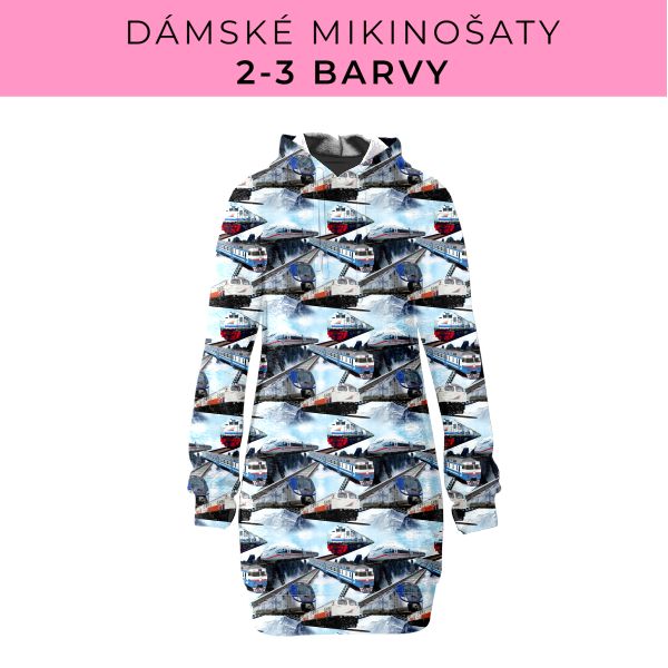 DÁMSKÝ střih - Mikinošaty 2-3 barvy