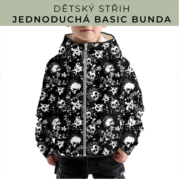 Dětský střih - jednoduchá dětská BASIC  bunda