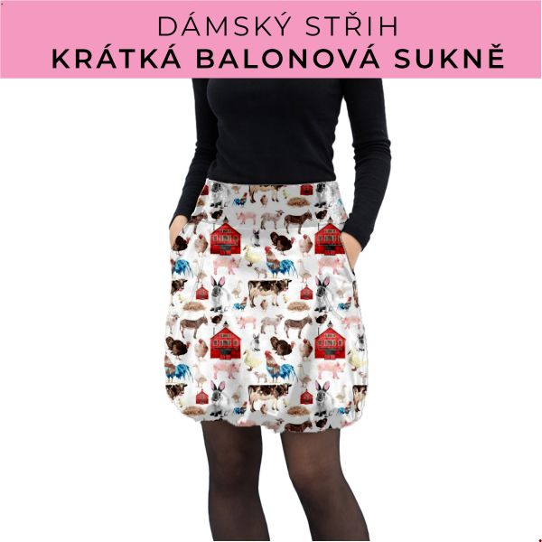 Dámský střih - balonová krátká sukně