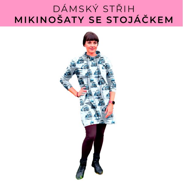 Dámský střih - mikinové šaty se stojáčkem
