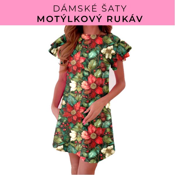DÁMSKÝ střih - šaty s motýlkovým rukávem