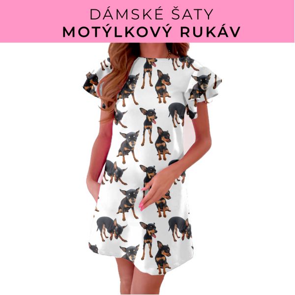 DÁMSKÝ střih - šaty s motýlkovým rukávem