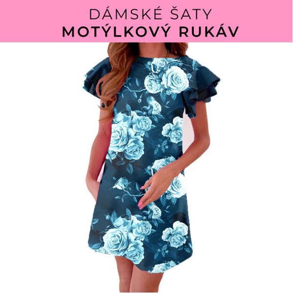 DÁMSKÝ střih - šaty s motýlkovým rukávem