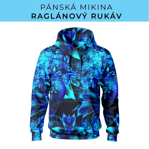 PÁNSKÝ střih - mikina raglan ZÁKLADNÍ s kapucí