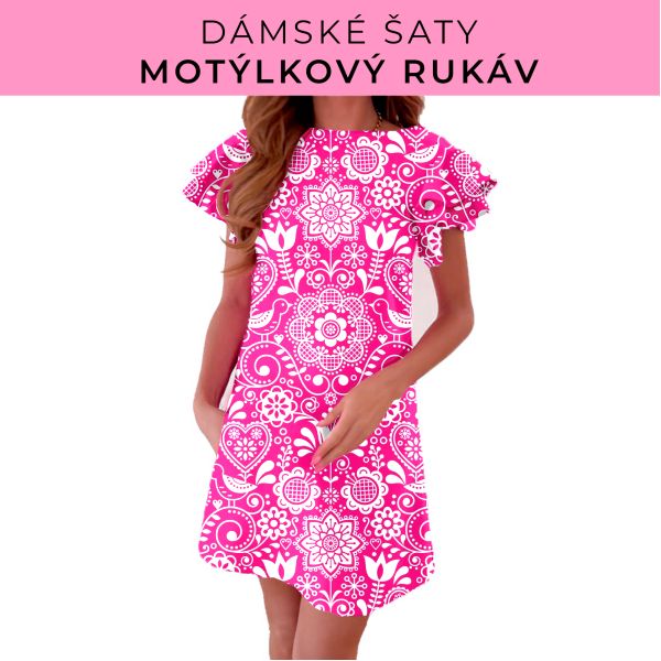 DÁMSKÝ střih - šaty s motýlkovým rukávem