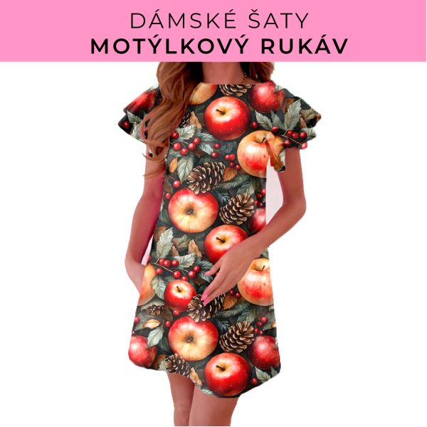 DÁMSKÝ střih - šaty s motýlkovým rukávem