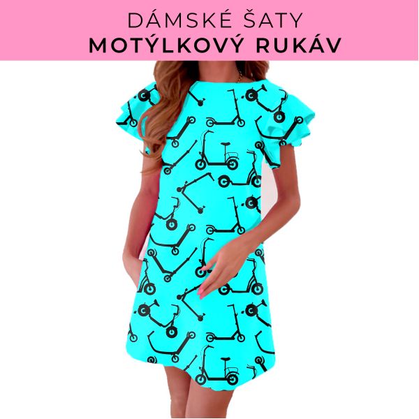 DÁMSKÝ střih - šaty s motýlkovým rukávem
