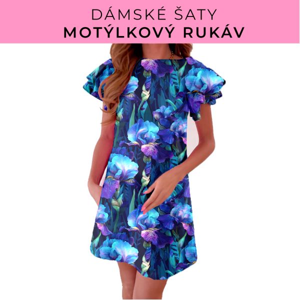 DÁMSKÝ střih - šaty s motýlkovým rukávem