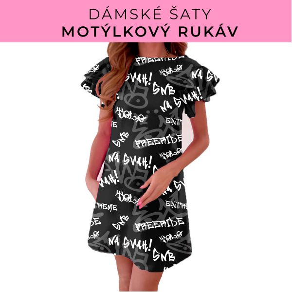 DÁMSKÝ střih - šaty s motýlkovým rukávem