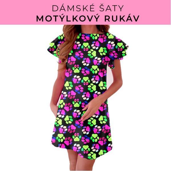 DÁMSKÝ střih - šaty s motýlkovým rukávem